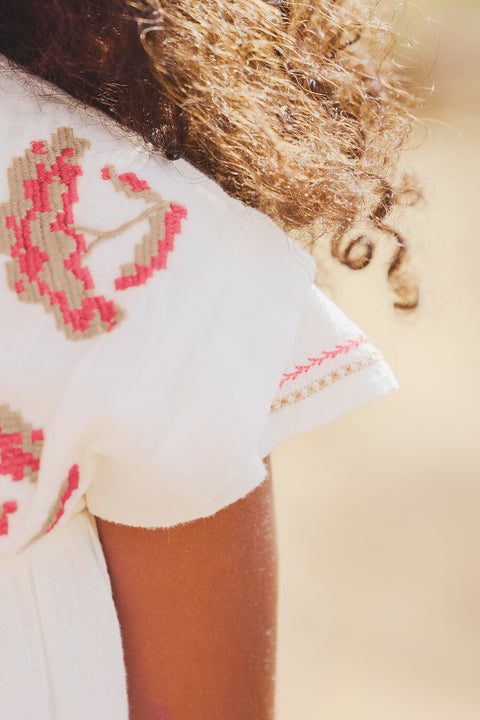 Robe - écru broderie - Image principale