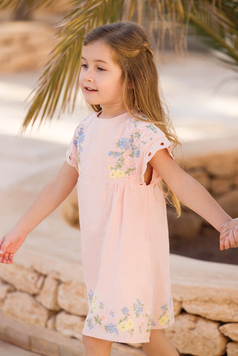 Robe - Pivoine lin broderie fleurie - Image principale