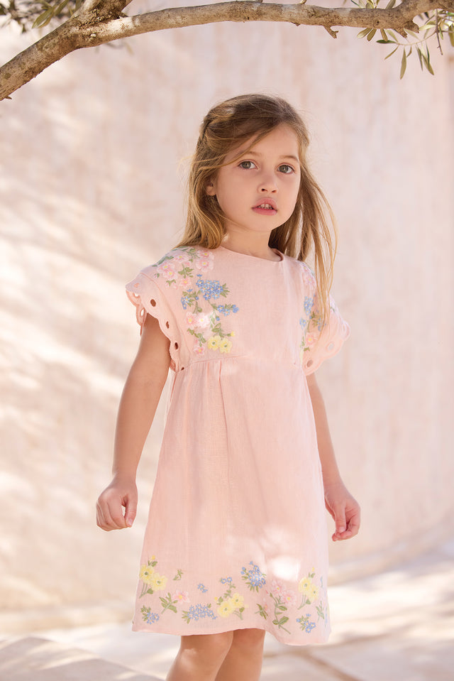 Robe - Pivoine lin broderie fleurie - Image principale