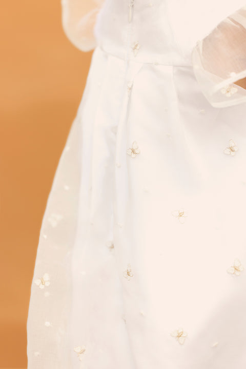 Vestito - Bianco tulle a farfalla - Image principale