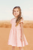 Robe - Pivoine broderie fleurie nacré