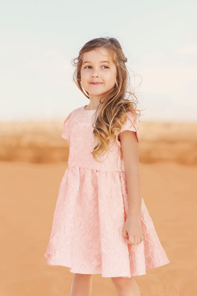 Robe - Pivoine broderie fleurie nacré - Image principale