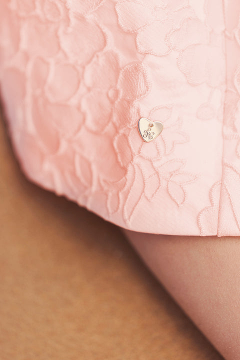 Robe - Pivoine broderie fleurie nacré - Image principale