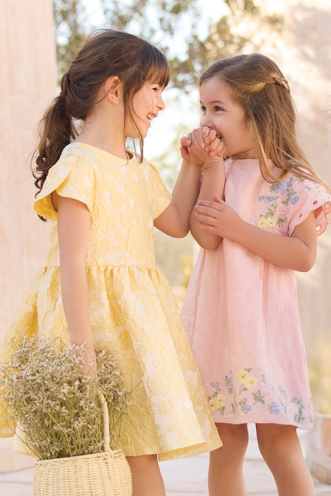 Robe - Pivoine lin broderie fleurie - Image principale