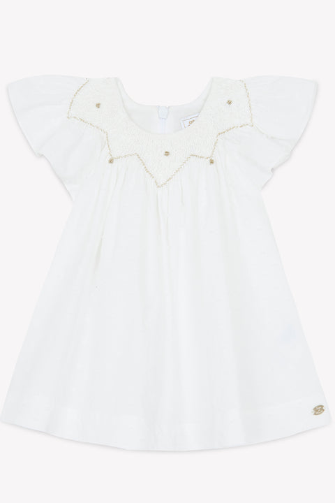 Vestito - Bianco tessuto grembiule Tessuto leggero - Image principale