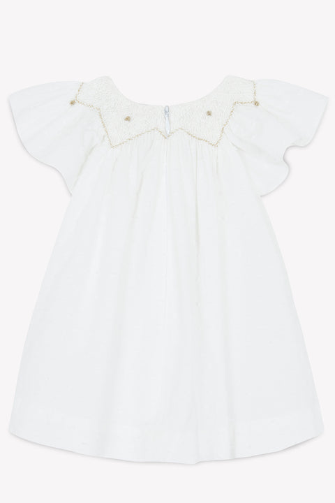 Vestito - Bianco tessuto grembiule Tessuto leggero - Image principale