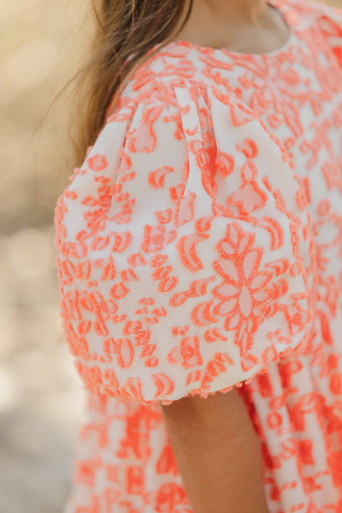 Robe - Corail broderie relief - Image principale