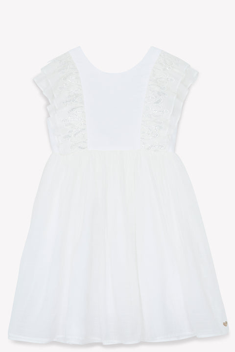 Vestido - Blanco detalles de brillo - Image principale
