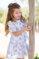 Robe - Bleu lavé imprimé fleuri