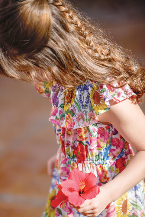 Robe - Multicolore tissu liberty - Image principale