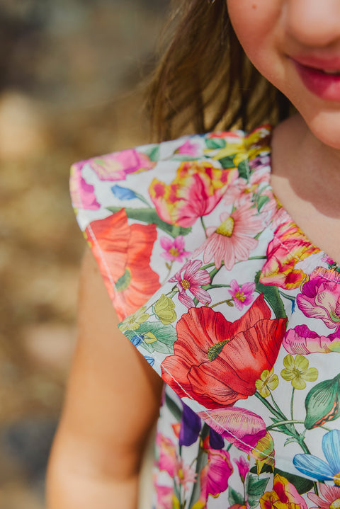 Robe - Multicolore tissu liberty - Image principale