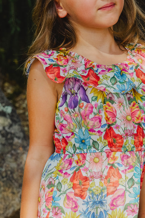 Robe - Multicolore tissu liberty - Image principale