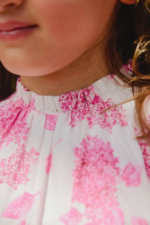 Robe - Rose vif imprimé fleuri - Image principale