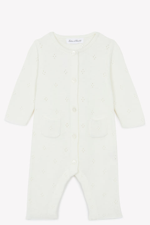 Langer Overall – ecru Strickwaren durchbrochen - Image principale