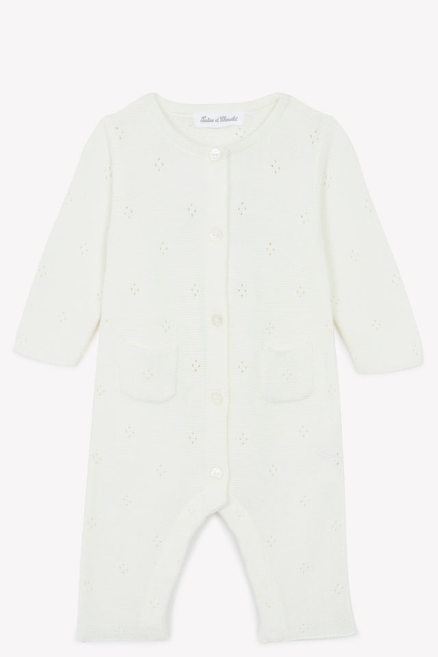 Jumpsuit long - ecru Knitwear openwork - Image principale