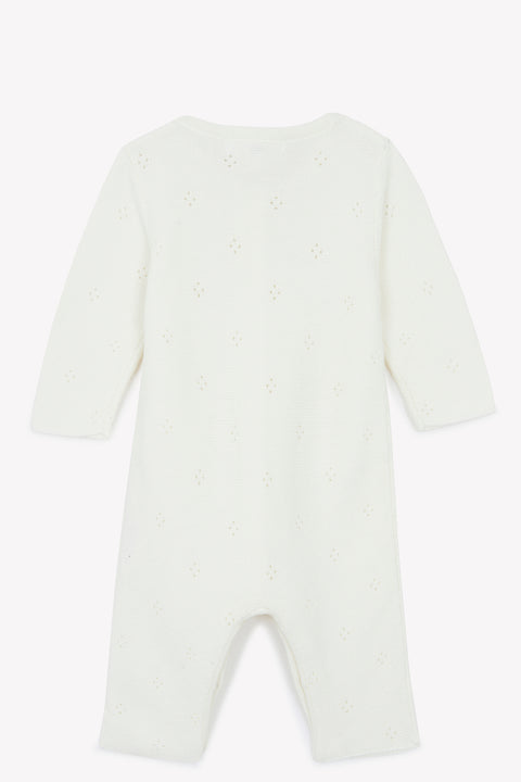 Langer Overall – ecru Strickwaren durchbrochen - Image principale
