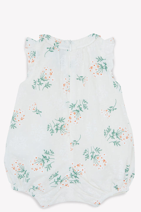 Combinaison courte - Blanc smock imprimé fleuri - Image principale