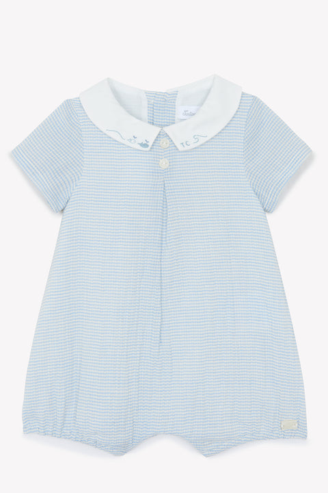 Combinaison courte - Rayée bleu céleste - Image principale