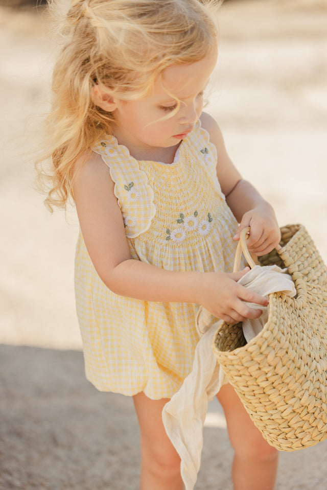 Combinaison courte - Pollen vichy smock brodé - Image principale