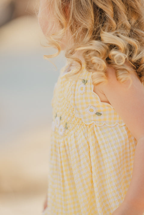 Combinaison courte - Pollen vichy smock brodé - Image principale