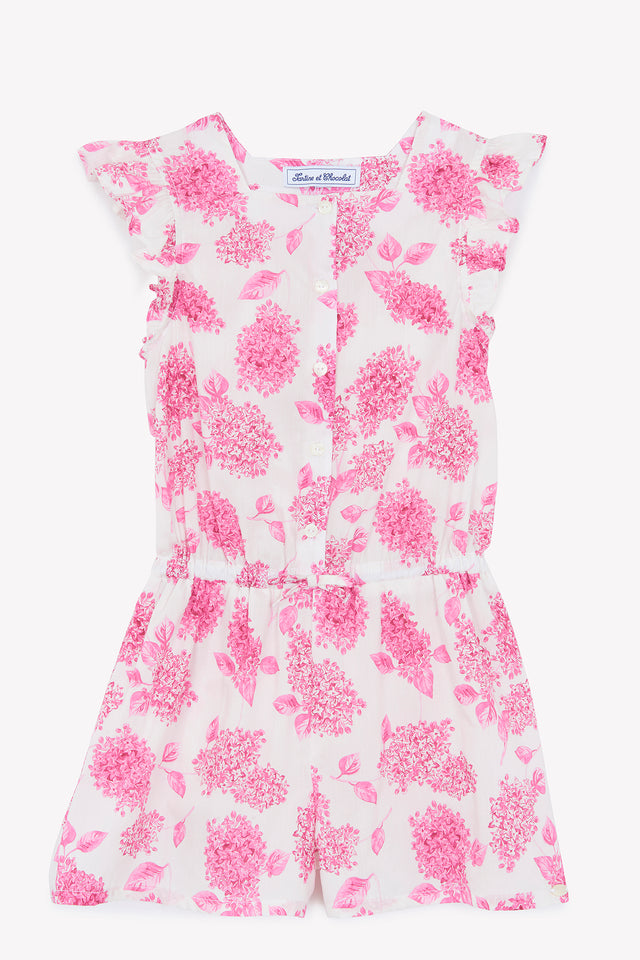 Jumpsuit short - Pink lively Print flowery - Image principale