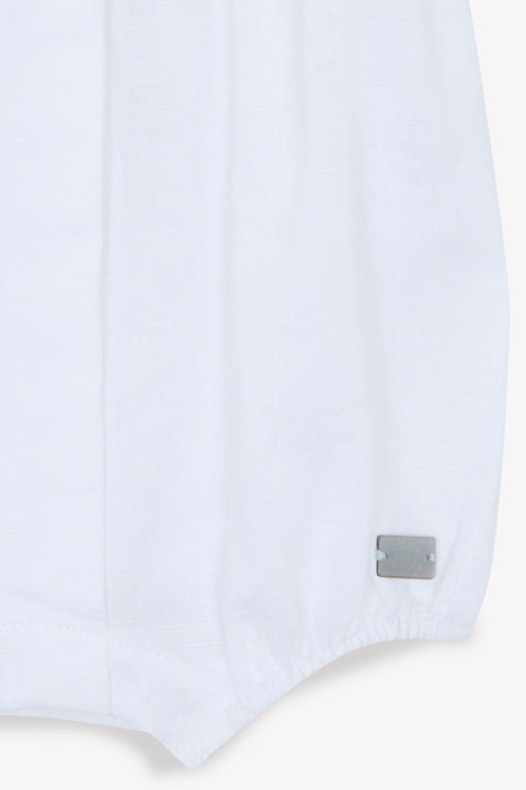 Combinaison courte - Blanc lin brodée - Image principale