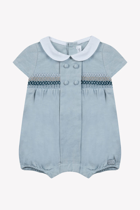 Kurzer Overall - Blau himmlisch Leinen GesticktTh - Image principale
