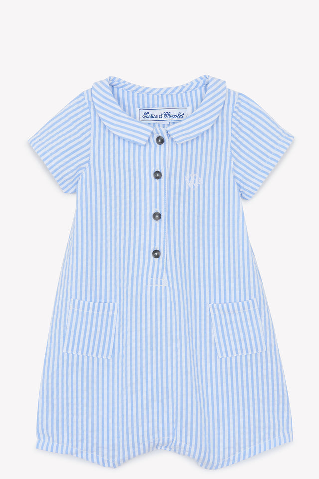 Kurzer Overall - Blau Graué Streifens - Image principale