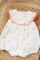 Jumpsuit short - White fabric Plumetis