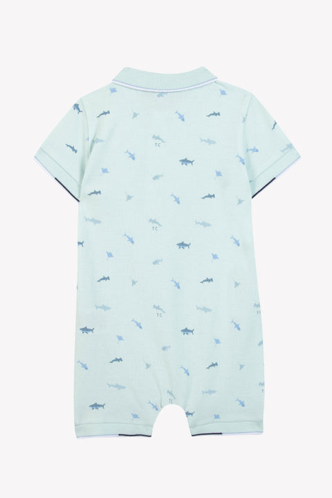 Combinaison courte - Aqua illustration requins - Image principale