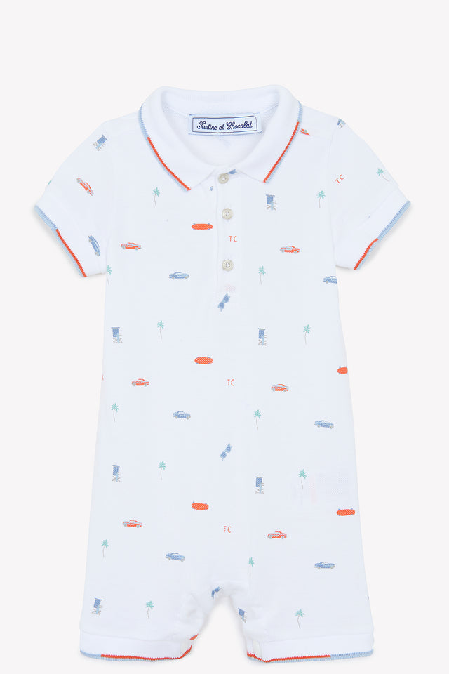 Kurzer Overall – Würziges Orange Illustration Stadtabenteuer - Image principale