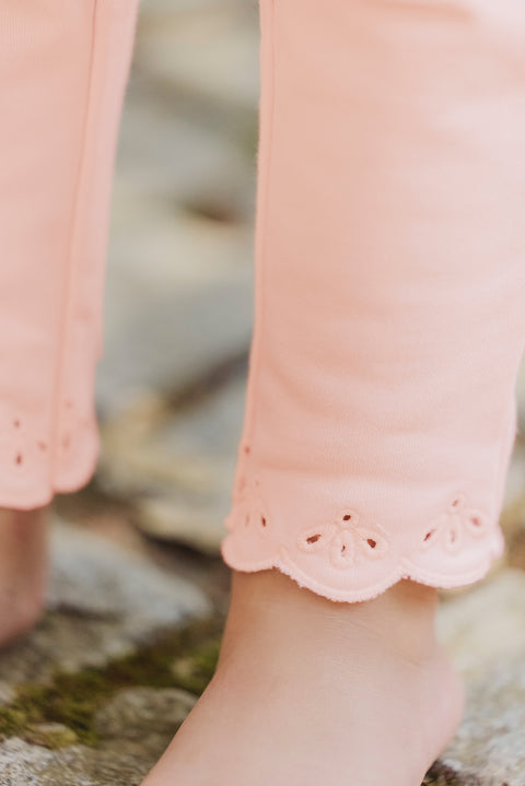 Ensemble jogging - Rose pâle motif ajouré - Image principale