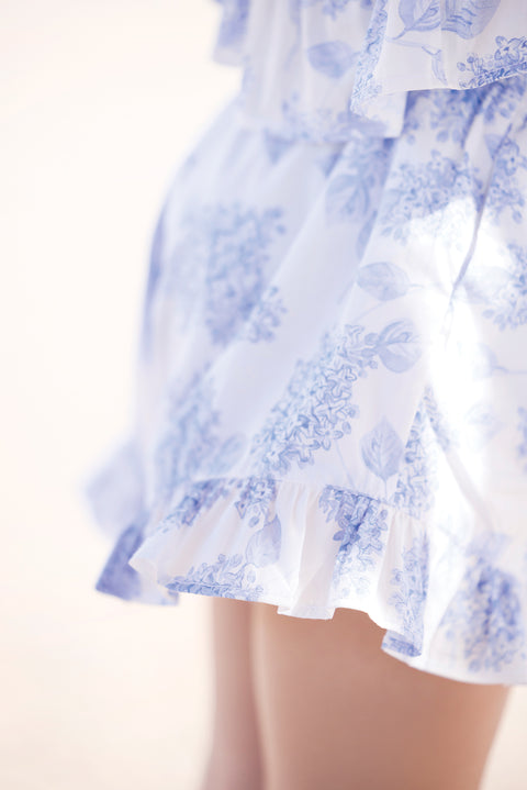 Conjunto corto - Azul lavado Estampado florido - Image principale