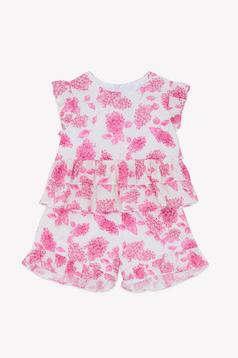 Ensemble court - Rose vif imprimé fleuri - Image principale