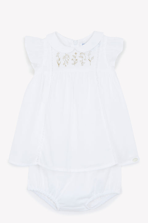 Ensemble court - Blanc col claudine - Image principale