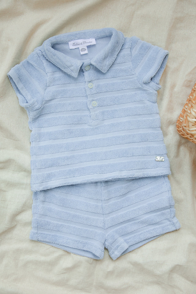 Outfit kurz - Blau himmlisch Streifens Bi-Material - Image principale