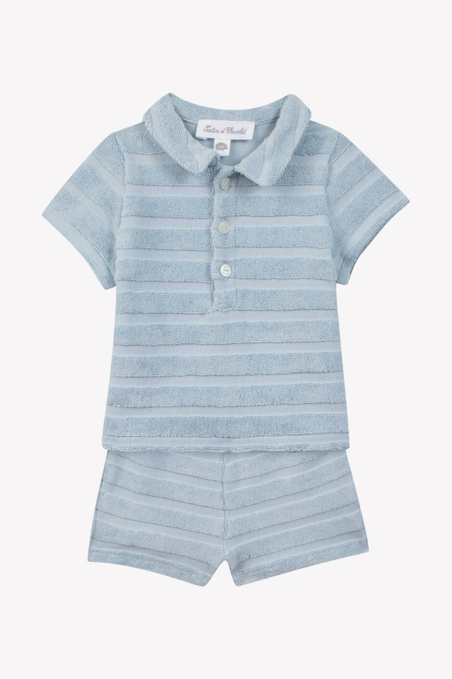 Outfit kurz - Blau himmlisch Streifens Bi-Material - Image principale