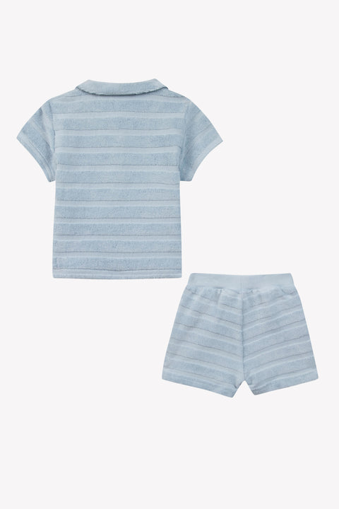 Outfit kurz - Blau himmlisch Streifens Bi-Material - Image principale