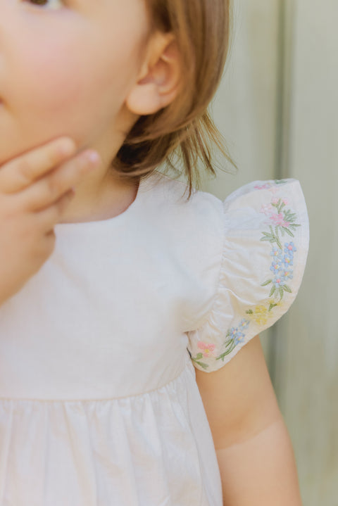 Ensemble court - Rose pâle broderie fleurie - Image principale
