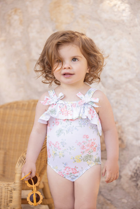 Maillot de bain - écru imprimé fleuri - Image principale