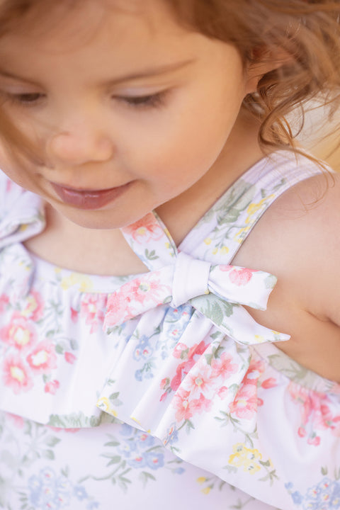 Maillot de bain - écru imprimé fleuri - Image principale