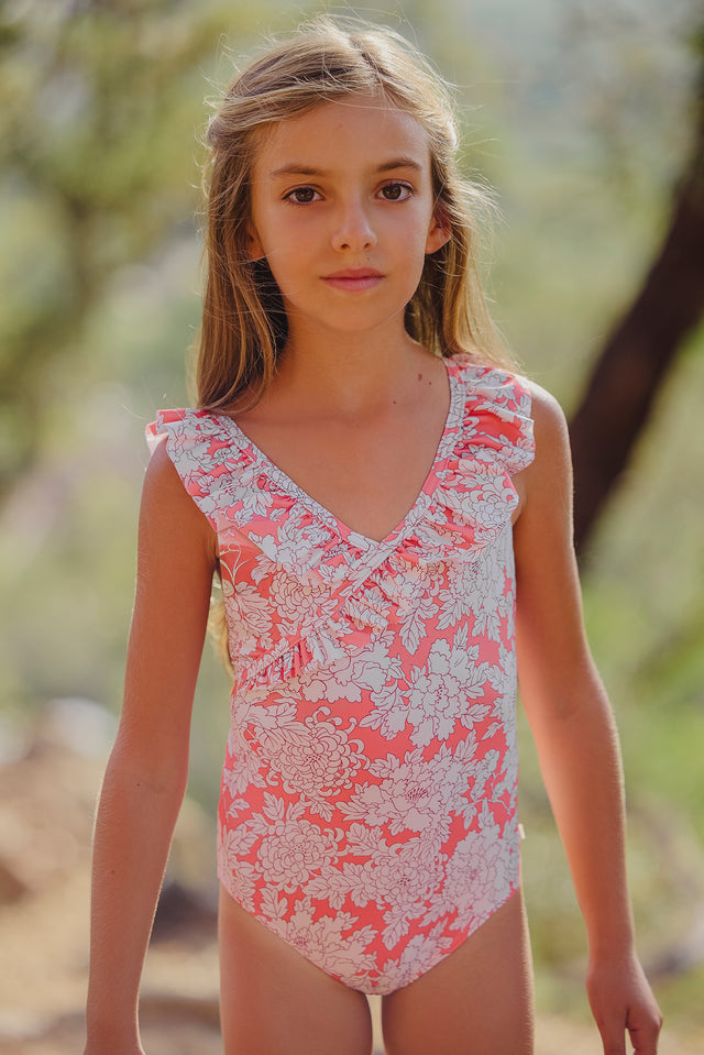 Maillot de bain - Corail imprimé fleuri - Image principale