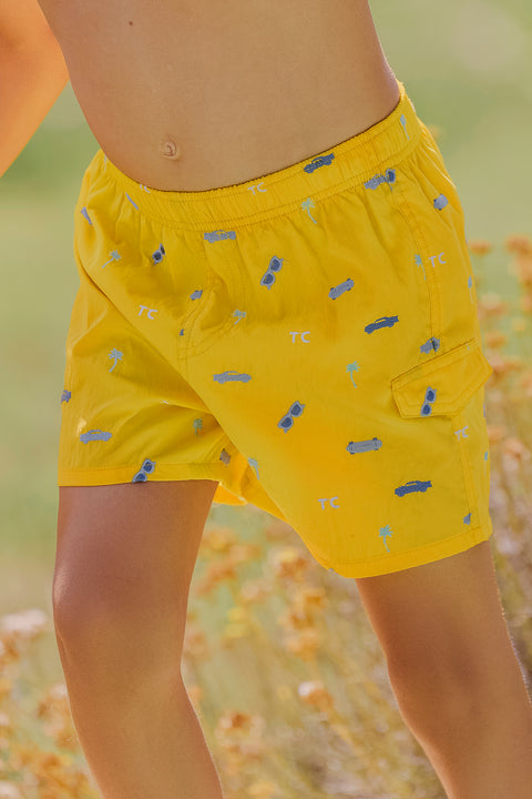 Maillot de bain - Jaune illustration city aventure - Image principale