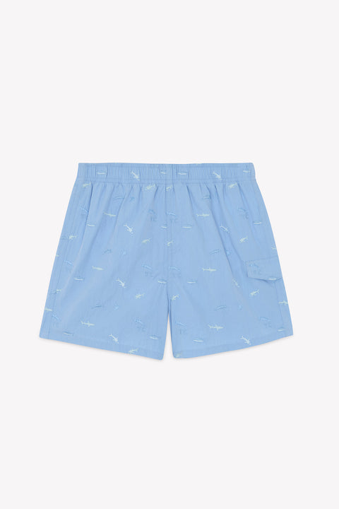 Maillot de bain - Bleu lavé illustration requins - Image principale