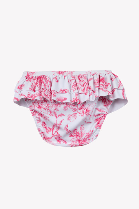 Culotte de bain - Rose vif imprimé inspiration Toile de Jouy - Image principale