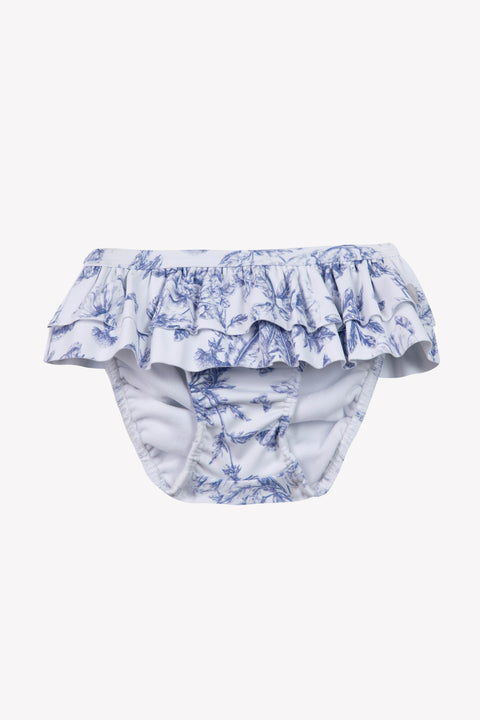 Culotte de bain - Bleu vif imprimé inspiration Toile de Jouy - Image principale