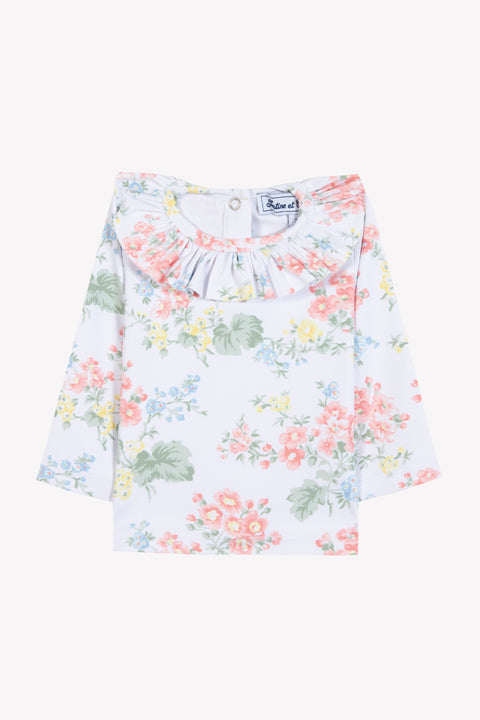 T-shirt de bain - écru imprimé fleuri - Image principale