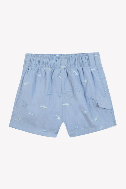 Maillot de bain - Bleu lavé illustration requins - Image principale