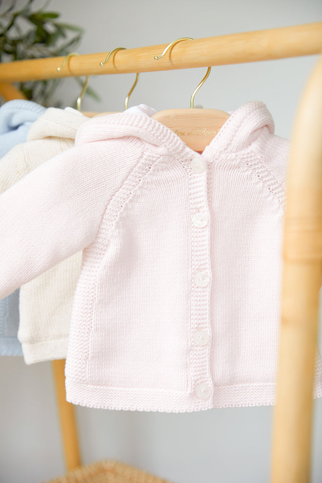Manteau - Maille garda rose pâle - Image principale