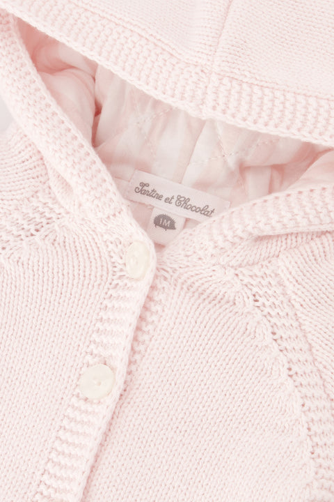 Manteau - Maille garda rose pâle - Image principale